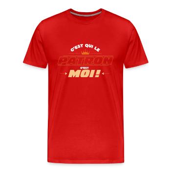 C’est qui le chef? C’est moi - T-shirt bio Premium Homme - rouge - Devant - Damien (186cm)