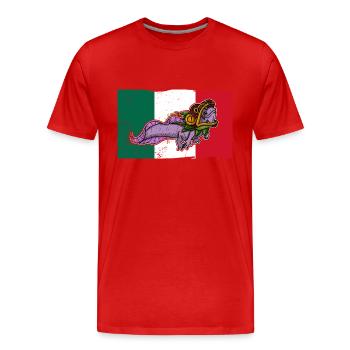 Quetzalcoatl Axolotl Mexique Divinité Aztèque - T-shirt bio Premium Homme - rouge - Devant - Damien (186cm)