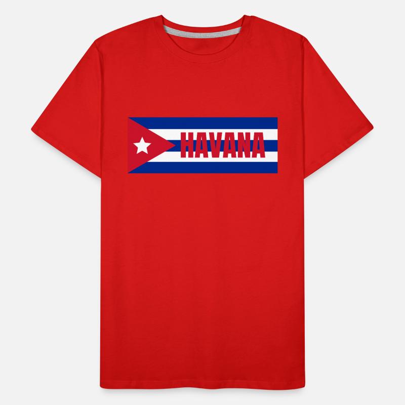 La Havane dans le drapeau cubain T-shirt bio Premium Homme