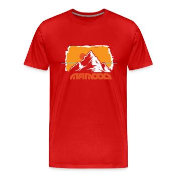 Outddor Horizon derrière la montagne - T-shirt bio Premium Homme - rouge - Devant - Damien (186cm)