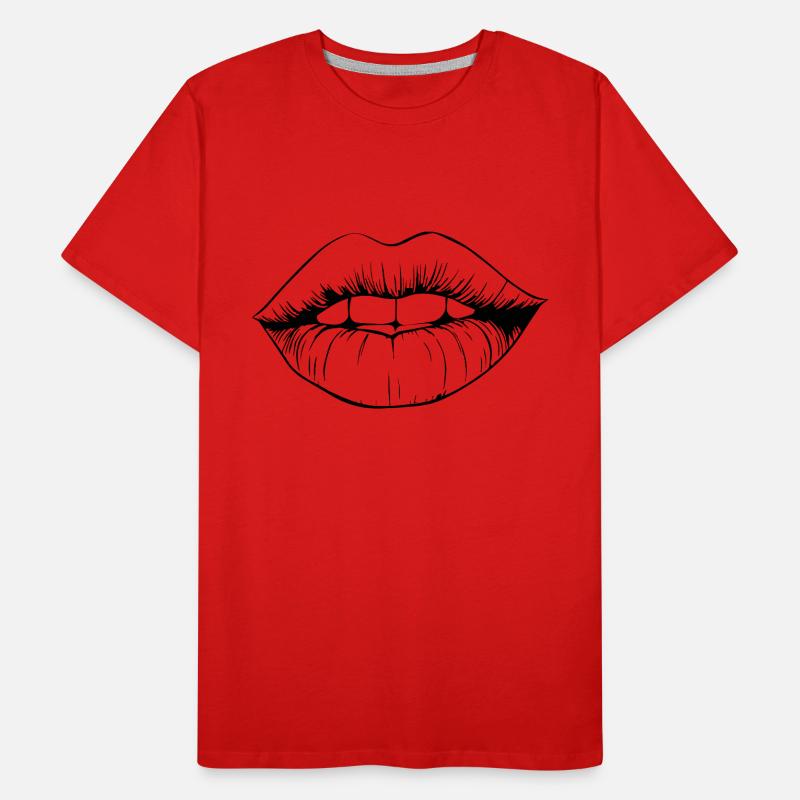 Lèvres, bouche, baisers lèvres T-shirt bio Premium Homme