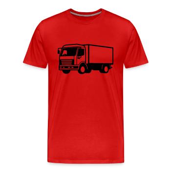 Lkw - Männer Premium Bio T-Shirt - Rot - Vorne - Damien (186cm)