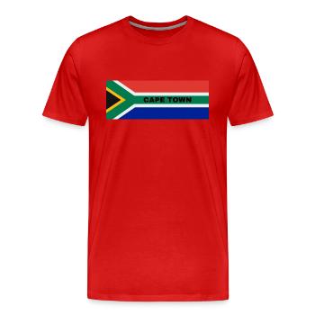 Cape Town City in South African Flag - Men's Premium Organic T-Shirt - red - Front - Damien (186cm)