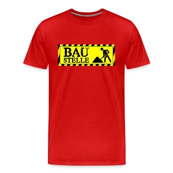 Baustelle - Männer Premium Bio T-Shirt - Rot - Vorne - Damien (186cm)