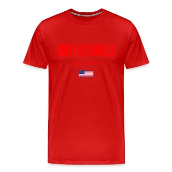South Los Angeles, USA, America - Men's Premium Organic T-Shirt - red - Front - Damien (186cm)