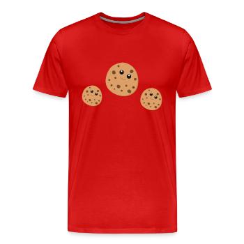 Cookies - Men's Premium Organic T-Shirt - red - Front - Damien (186cm)
