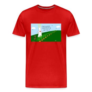 Gesunde Grenzen setzen. - Männer Premium Bio T-Shirt - Rot - Vorne - Damien (186cm)