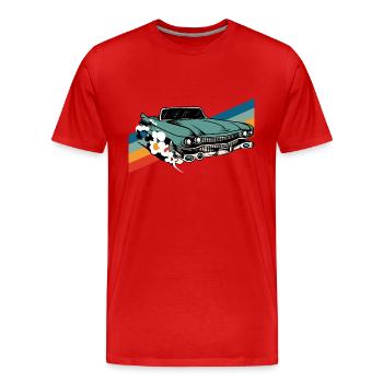Voiture classique-voiture ancienne - T-shirt bio Premium Homme - rouge - Devant - Damien (186cm)
