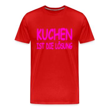 Kuchen - Männer Premium Bio T-Shirt - Rot - Vorne - Damien (186cm)
