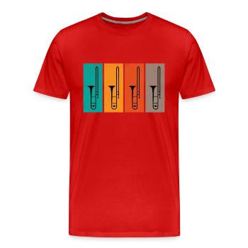 Tromboniste Rétro Trombone Marching Band Tro - T-shirt bio Premium Homme - rouge - Devant - Damien (186cm)