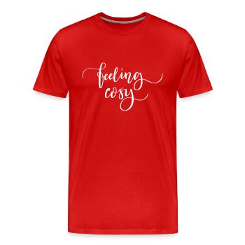 Feeling Cosy - Men's Premium Organic T-Shirt - red - Front - Damien (186cm)