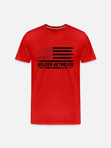 Amerikansk flag Golden Retriever GR Dog Retrievers - Herre Premium T-shirt økologisk - rød