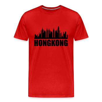 Horizon de Hong Kong - T-shirt bio Premium Homme - rouge - Devant - Damien (186cm)