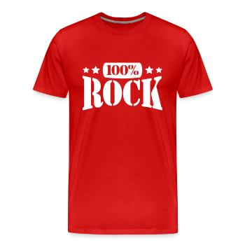 100% Percent Rock Heavy Metal Musique Texte Logo Fun - T-shirt bio Premium Homme - rouge - Devant - Damien (186cm)