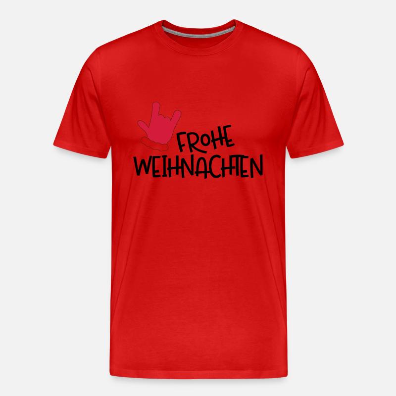 Frohe Weihnachten - Männer Premium Bio T-Shirt - Rot