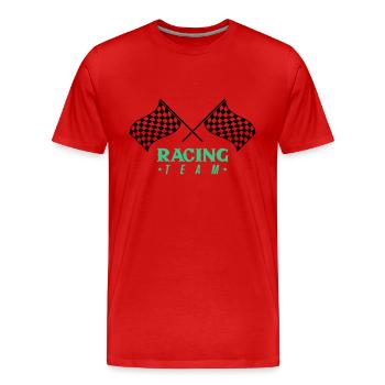 Racing Flag Team - Men's Premium Organic T-Shirt - red - Front - Damien (186cm)