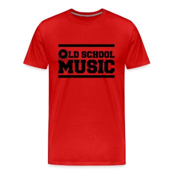 Musique old school - T-shirt bio Premium Homme - rouge - Devant - Damien (186cm)
