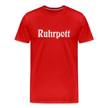 Ruhrpott - Pott - Bergbau - Kumpel - Ruhr - Shirt - Männer Premium Bio T-Shirt - Rot - Vorne - Damien (186cm)