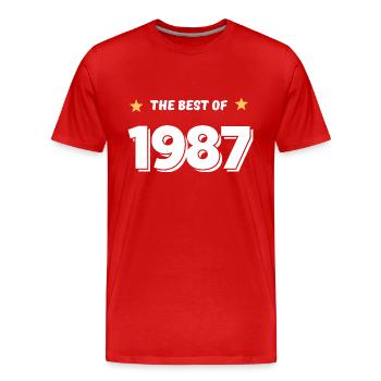 Best of 1987 - T-shirt bio Premium Homme - rouge - Devant - Damien (186cm)