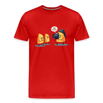 Say People - Men's Premium Organic T-Shirt - red - Front - Damien (186cm)