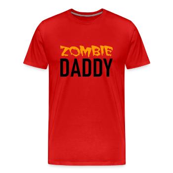 Zombie Daddy - Halloween - Pumpkin - Witch - Horror - Men's Premium Organic T-Shirt - red - Front - Damien (186cm)