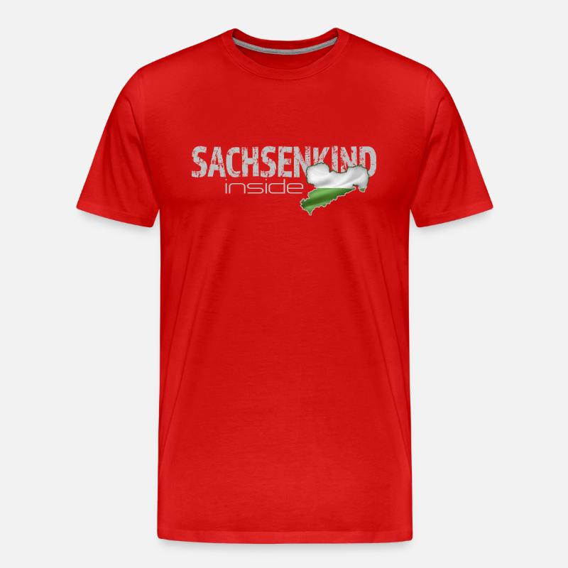 Sachsenkind inside - Sachsen - Männer Premium Bio T-Shirt - Rot