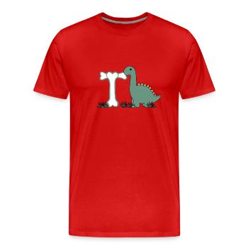 Lettre T - T-shirt bio Premium Homme - rouge - Devant - Damien (186cm)