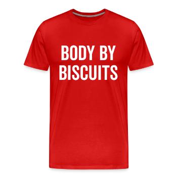 Körper von Biscuits - Männer Premium Bio T-Shirt - Rot - Vorne - Damien (186cm)