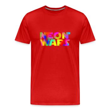 guerres au néon - T-shirt bio Premium Homme - rouge - Devant - Damien (186cm)