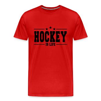 hockey is life 1 - Men's Premium Organic T-Shirt - red - Front - Damien (186cm)