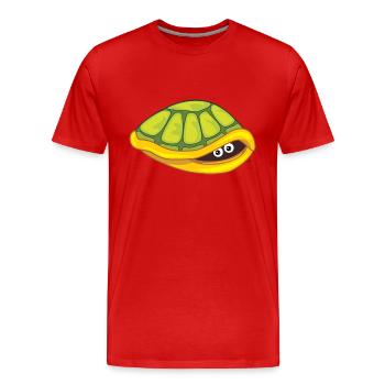 Drôle de peau de tortue effrayée - T-shirt bio Premium Homme - rouge - Devant - Damien (186cm)