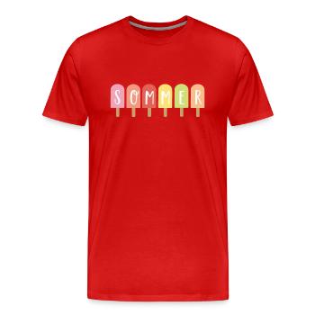 Sommer - Männer Premium Bio T-Shirt - Rot - Vorne - Damien (186cm)