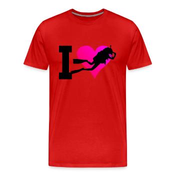 Plongeurs plongeurs plongeurs hommes Plongeurs sous-marins Femmes - T-shirt bio Premium Homme - rouge - Devant - Damien (186cm)