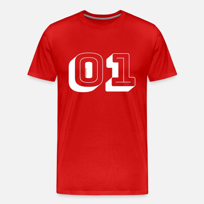 01 - Numéro - Équipe - T-shirt bio Premium Homme - rouge
