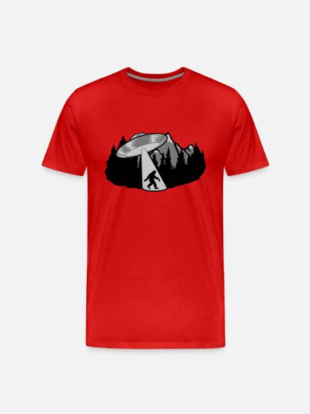 Bigfoot Kidnapping UFO Mystery - Men's Premium Organic T-Shirt - red