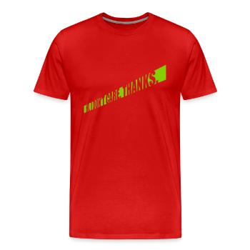 Salut je m’en fiche - T-shirt bio Premium Homme - rouge - Devant - Damien (186cm)