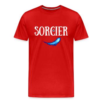 SORCIER JDR SORTILEGE - T-shirt bio Premium Homme - rouge - Devant - Damien (186cm)