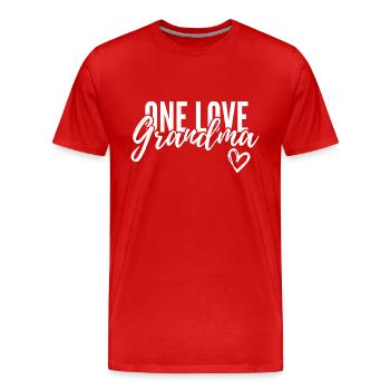 ONE LOVE GRANDMA. GRANDMA GIFT. - Men's Premium Organic T-Shirt - red - Front - Damien (186cm)