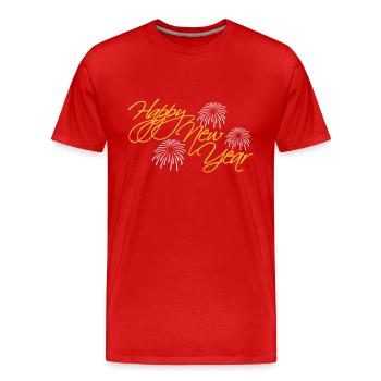 happy new year quote - Men's Premium Organic T-Shirt - red - Front - Damien (186cm)