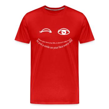 Souriez tous les jours - T-shirt bio Premium Homme - rouge - Devant - Damien (186cm)