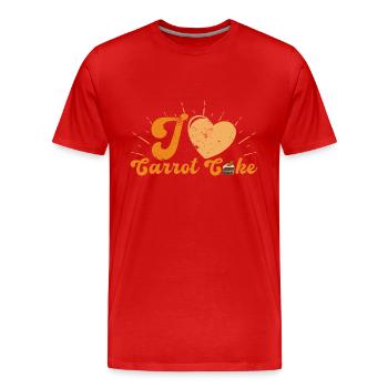 Pastry Shop Profession Carrot Cake Baking Saying - Men's Premium Organic T-Shirt - red - Front - Damien (186cm)