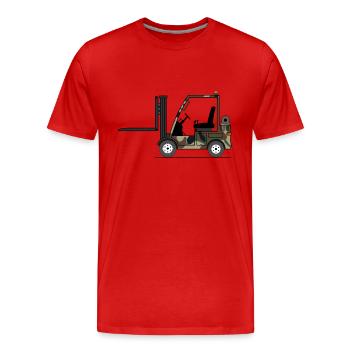 Stapler Armee Farbe - Männer Premium Bio T-Shirt - Rot - Vorne - Damien (186cm)