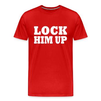 Lock him up - Männer Premium Bio T-Shirt - Rot - Vorne - Damien (186cm)