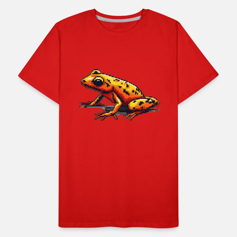 Poison dart frog in old retro 8 bit pixel graphics Men's Premium Organic T-Shirt