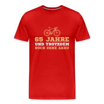 65 Jahre alt Fahrrad 65 Geburtstag Geschenk - Männer Premium Bio T-Shirt - Rot - Vorne - Damien (186cm)