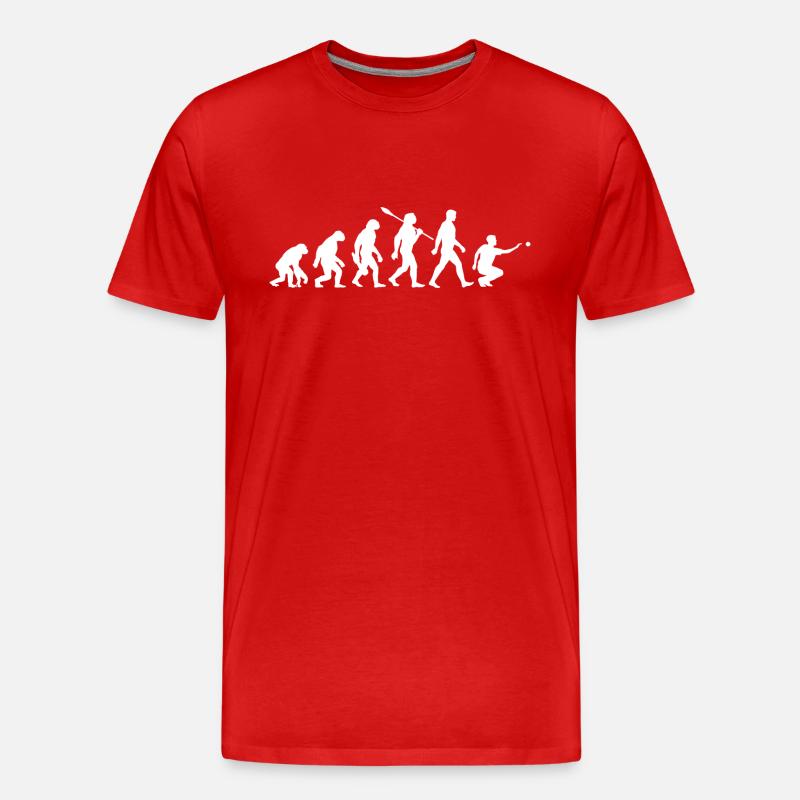 Evolution - Boule - Petanque - Männer Premium Bio T-Shirt - Rot