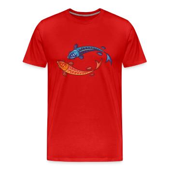 Meerestiere - Männer Premium Bio T-Shirt - Rot - Vorne - Damien (186cm)