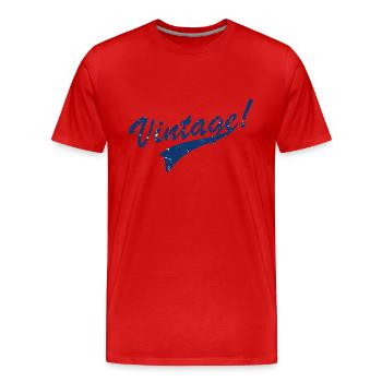 Vintage - Men's Premium Organic T-Shirt - red - Front - Damien (186cm)