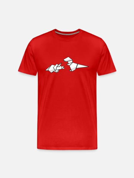 Dino Friends - Men's Premium Organic T-Shirt - red