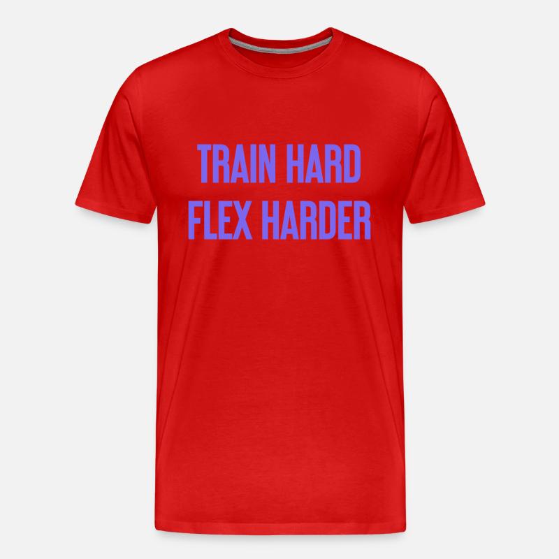 Train Hard Flex Harder - Männer Premium Bio T-Shirt - Rot